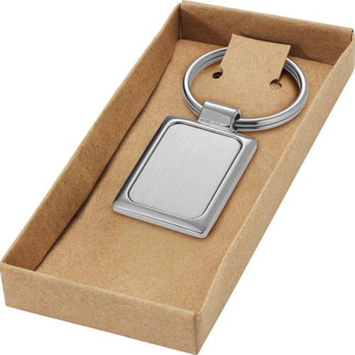 Sergio Rectangular Metal Keychain